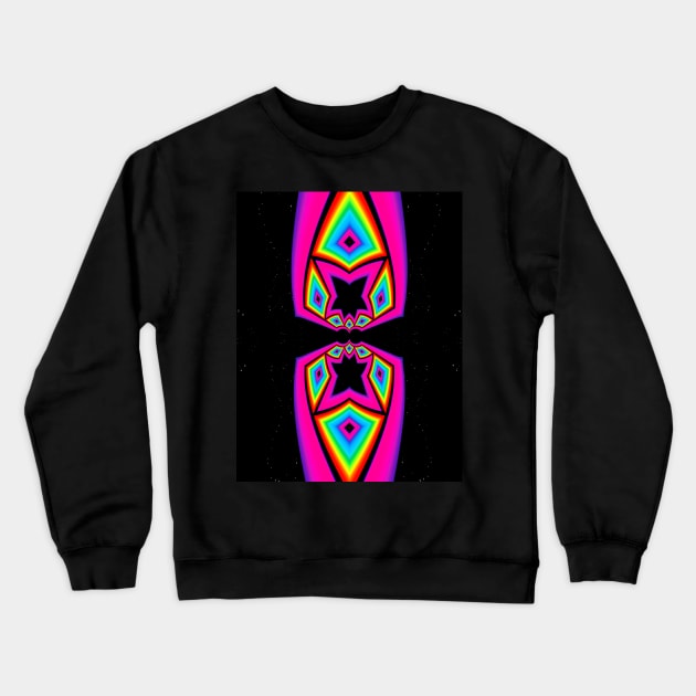 Neon Space Trip Crewneck Sweatshirt by PsychyPrincess